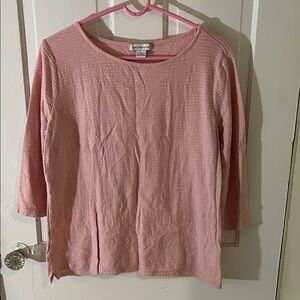 Liz Claiborne Pink Textured Long Sleeve Top